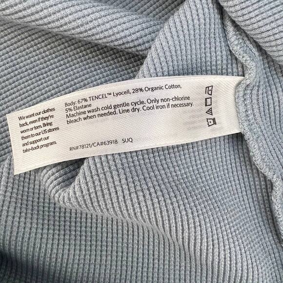 Eileen Fisher Top Women's Size S Gray Waffle Knit Long Sleeve Mock Neck Normcore - Picture 10 of 10